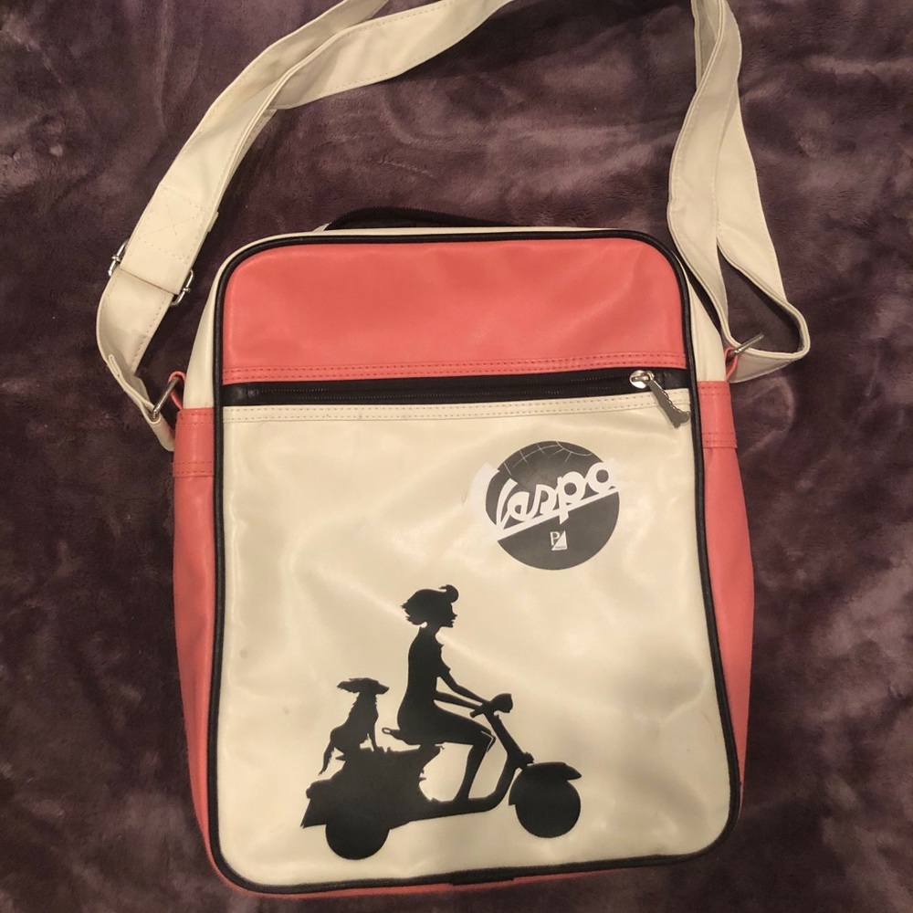 Large VESPA pink and white bag